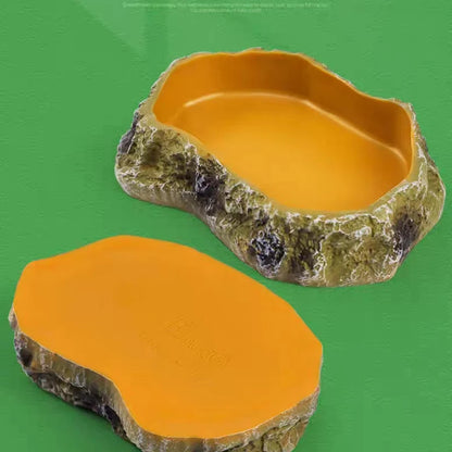 Pet Reptile Feeder Bowl Resin Aquarium Basin Food Water Pot Reptile Turtle Tortoise Scorpion Lizard Crabs Feeding Supplies New