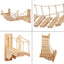 Cat Bridge Cat Tree Wall Furniture, Wooden Structure, Rope Net Design, Suitable for Kitten to Play and Exercise Climbing Wall