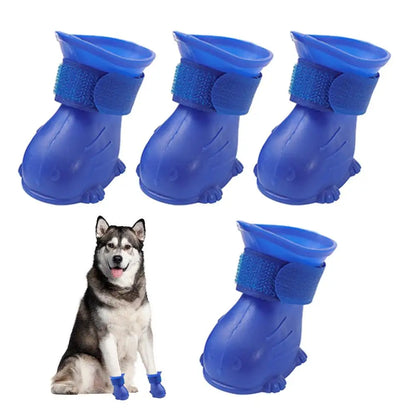 Winter Boots For Dogs Paw Protectors Anti-Slip Dog Boot Snow Shoes Adjustable Soft Dog Winter Boots 4pcs Puppy Shoes For Small