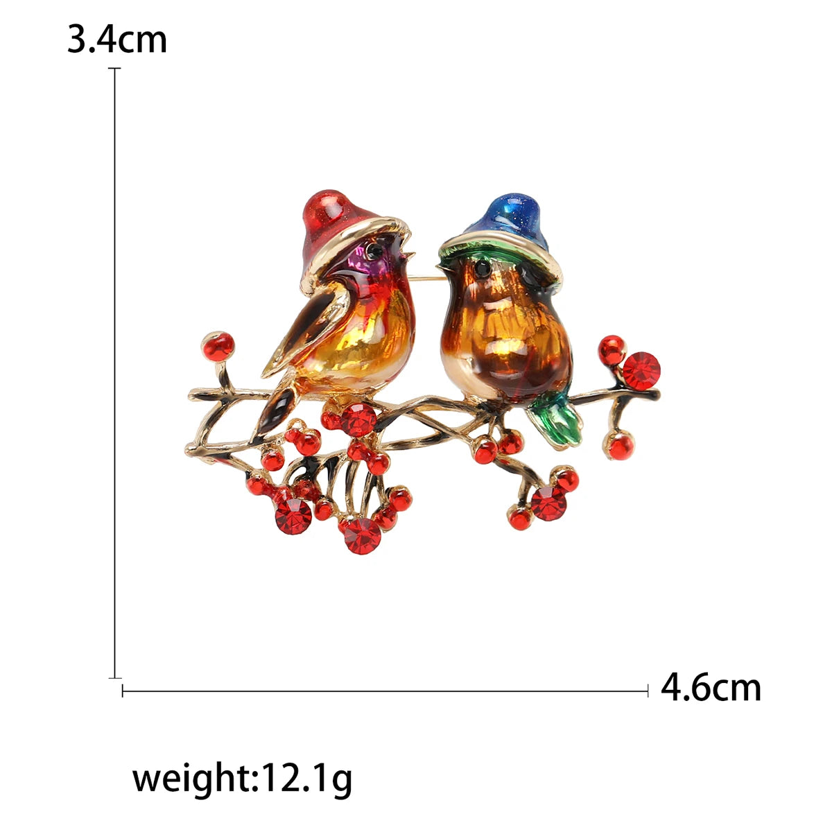 Enamel Bird Brooches for Women Rhinestone Sparrow Pins Magpie Badge Office Party Friend Gifts Accessories