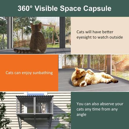 Wooden Pet House, Waterproof and Windproof, Universal for All Seasons, Multi-sized Windows, Wide View, Pet Cage