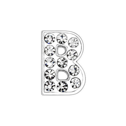 10mm Chrome Alloy Diamond Capital English Alphabet Jewelry Manual Diy Cat Claw Love Pet Collar Accessories