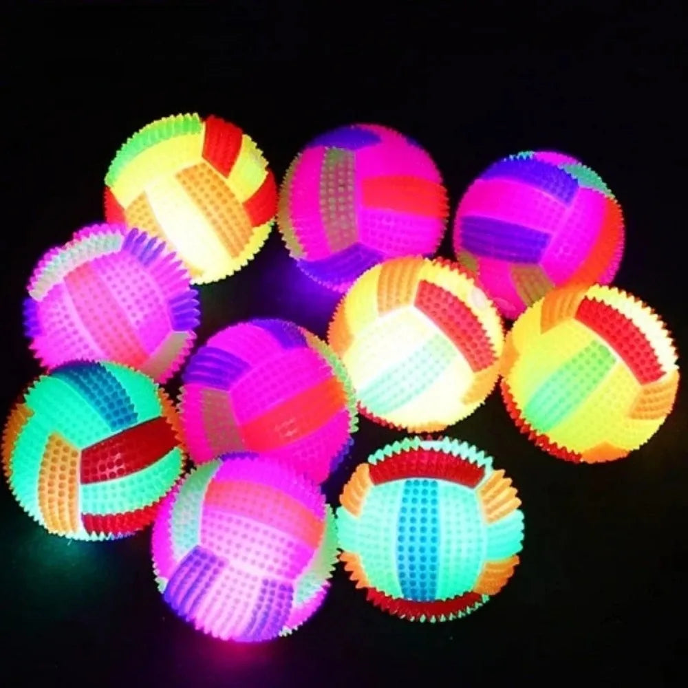 Fun Pet Toys Small Dog Flash Ball Dog Toys Ball Colorful Glowing Elastic Ball Dog Training Throwing Ball interative Toy Ball