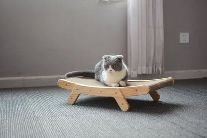 Wooden Cat Scratcher Scraper Detachable Lounge Bed 3 In 1 Scratching Post For Cats Training Grinding Claw Toys Cat Scratch Board