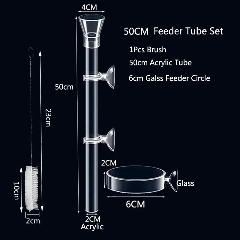 Acrylic Aquarium Feeder Tube Dish Transparent Fish Tank Shrimp Snail Shrimp Food Feeder Bowl Aquarium Feeding Set Accessories