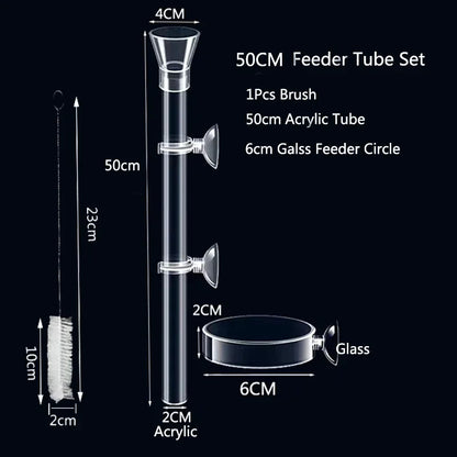 Acrylic Aquarium Feeder Tube Dish Transparent Fish Tank Shrimp Snail Shrimp Food Feeder Bowl Aquarium Feeding Set Accessories