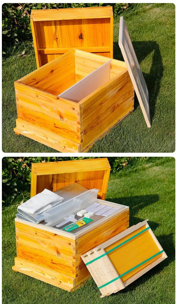 10 Frame Bee Hive, Complete Beehive Kit Beeswax Coated Beehive Include Frames, Bee Hive Boxes Starter Kit for Bee Keekeepers