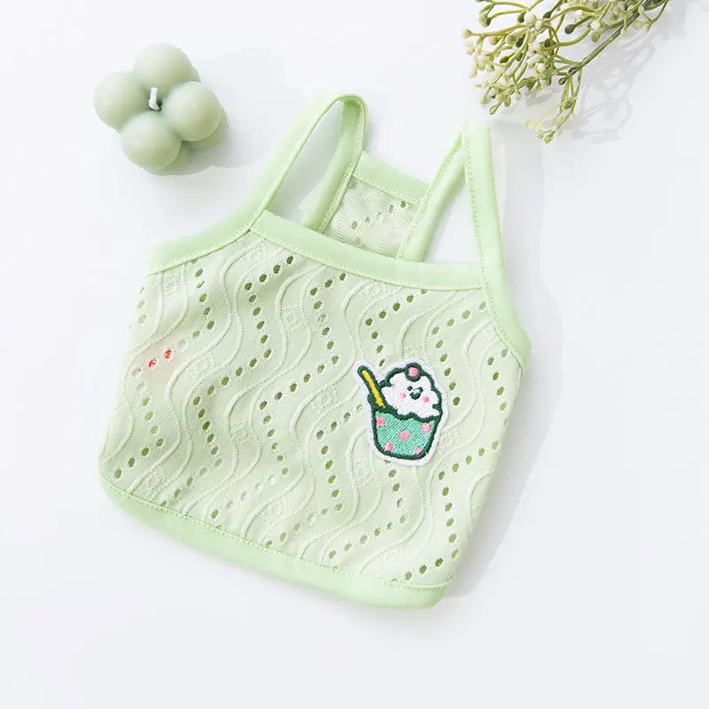 Dog Cooling Vest Dog Suspenders Summer Dog Clothes Solid Pet T-Shirt Chihuahua Bichon Clothing Kitten Puppy Cotton Dog Apparels