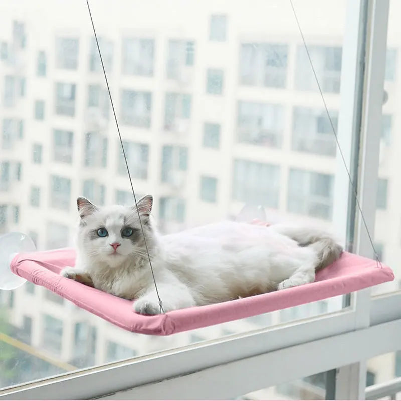 Foldable Cat Window Hammock Bed Soft Comfortable Space-Saving Cats Sunny Window Seat Cats Climbing Frame Pet Accessories
