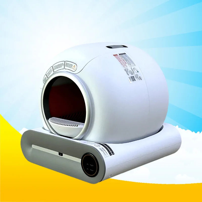 Extra Large One-Click Automatic Smart Cat Litter Box Durable PP Plastic with Fresh Air Poop Scoop Fully Automatic Cat Toilet