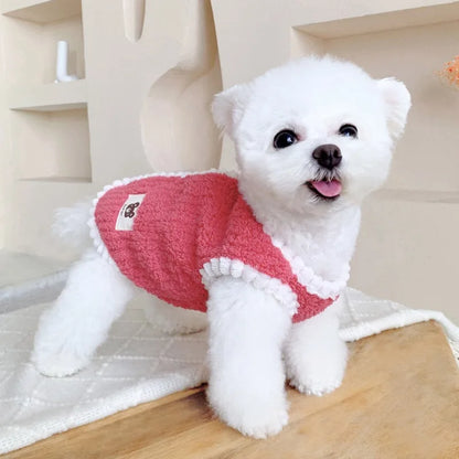 Winter Warm Clothes Cardigan Pet Dog Coat Fleece Jacket Chihuahua Bichon Clothing Puppy Vest Girls Dog Costume for Small Dogs