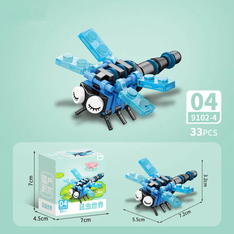 Insect World Animals Scorpion Mantis Ants Spider Birds Marine Animal Building Blocks Toys Desktop Ornaments Bricks Kids Gift