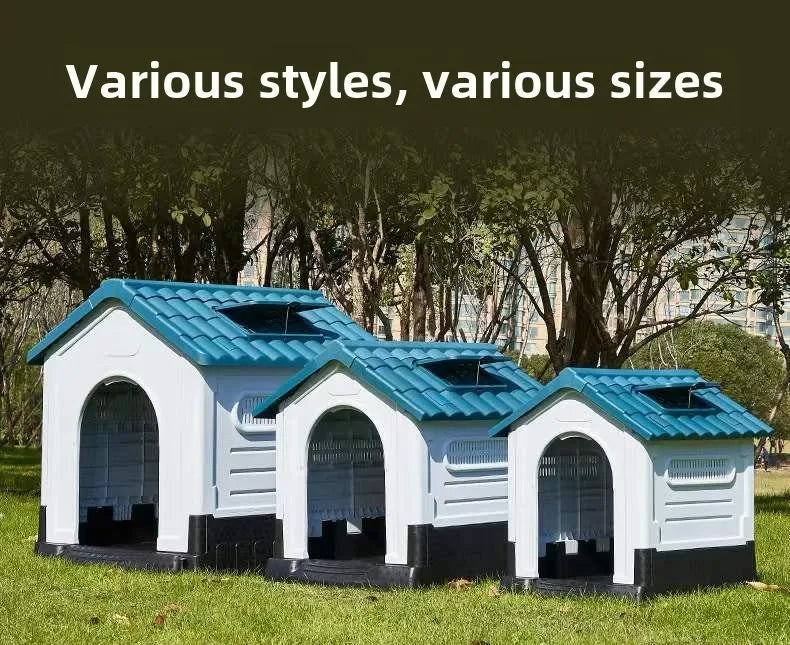 Outdoor kennel with toilet, sun protection in summer, universal in all seasons, outdoor rain-proof dog house, warm in winter, s
