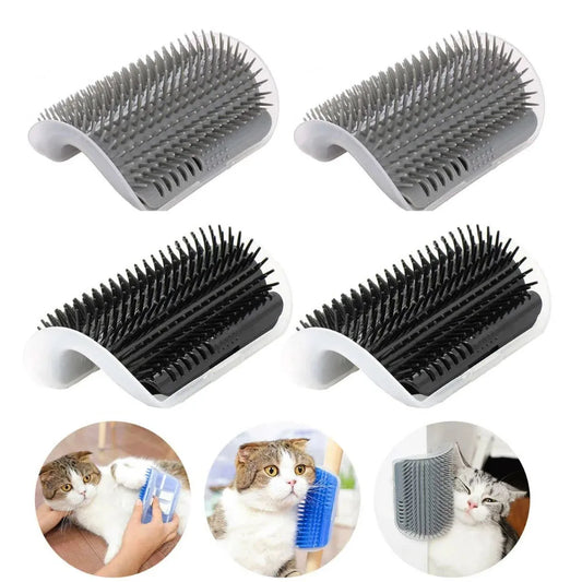 Pet Cat Brush Massage Device Hair Removal Comb Cat Toy Plastic Scratch Bristles Arch Massager Self Grooming Cat Corner Scratcher