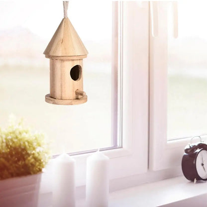 Wooden Bird House Nest Handmade Ecofriendly Bird Nest Cage Outdoor Birdhouse Garden Yard Hanging Decoration Crafts Dropshipping