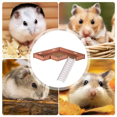 Hamster Platform With Ladder Safe PVC Play Gym With Ladder Pet Supplies Small Animal Habitat Decor For Hamsters Hedgehogs