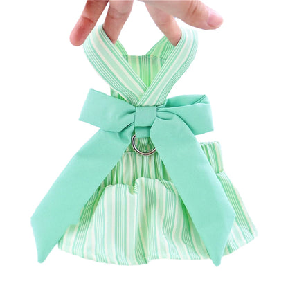 Summer Puppy Dog Skirt Dress with Buckle Sweet Stripe Pet Clothes for Small Dogs Pinscher Maltese mascotas Dresses disfraz perro