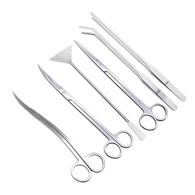 Aquarium Cleaning Tools Set Wave Scissors Tweezers Aquatic Plant Grass Trimming Stainless Fish Tank Tools Aquarium Accessories