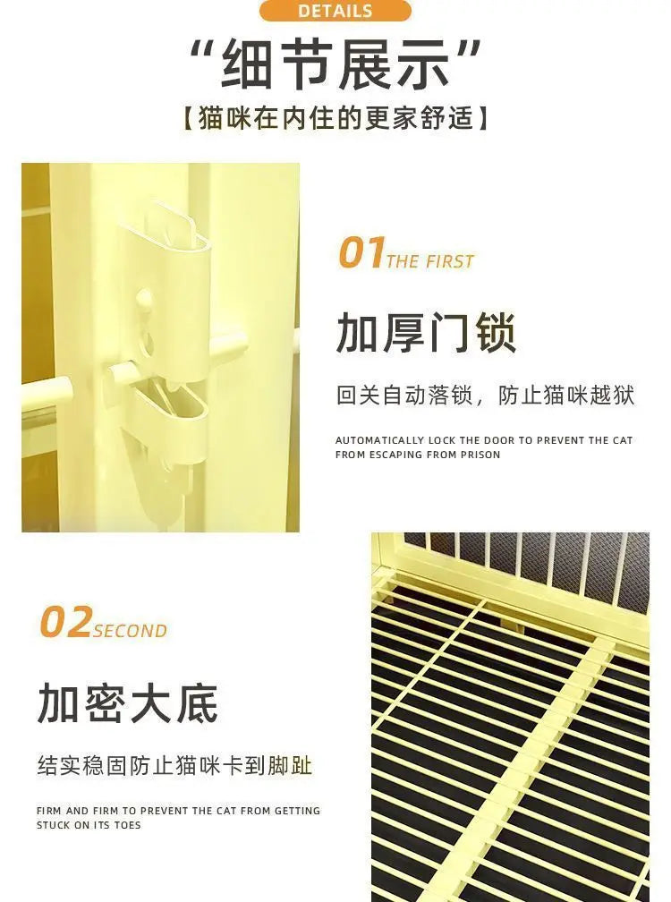 Dog cage Medium and large dog household Dog cage with toilet Square pipe Bold reinforcement Villa indoor Golden Retriever Labrad