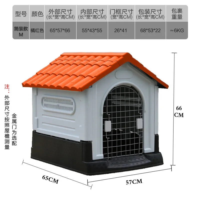 Outdoor kennel with toilet, sun protection in summer, universal in all seasons, outdoor rain-proof dog house, warm in winter, s