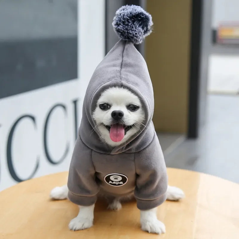 Pet Dog Cat  Clothes Fleece Hooded Hairball Coat Jacket Winter Kitty Small Medium Dogs Cats Cool Pajamas Chihuahua
