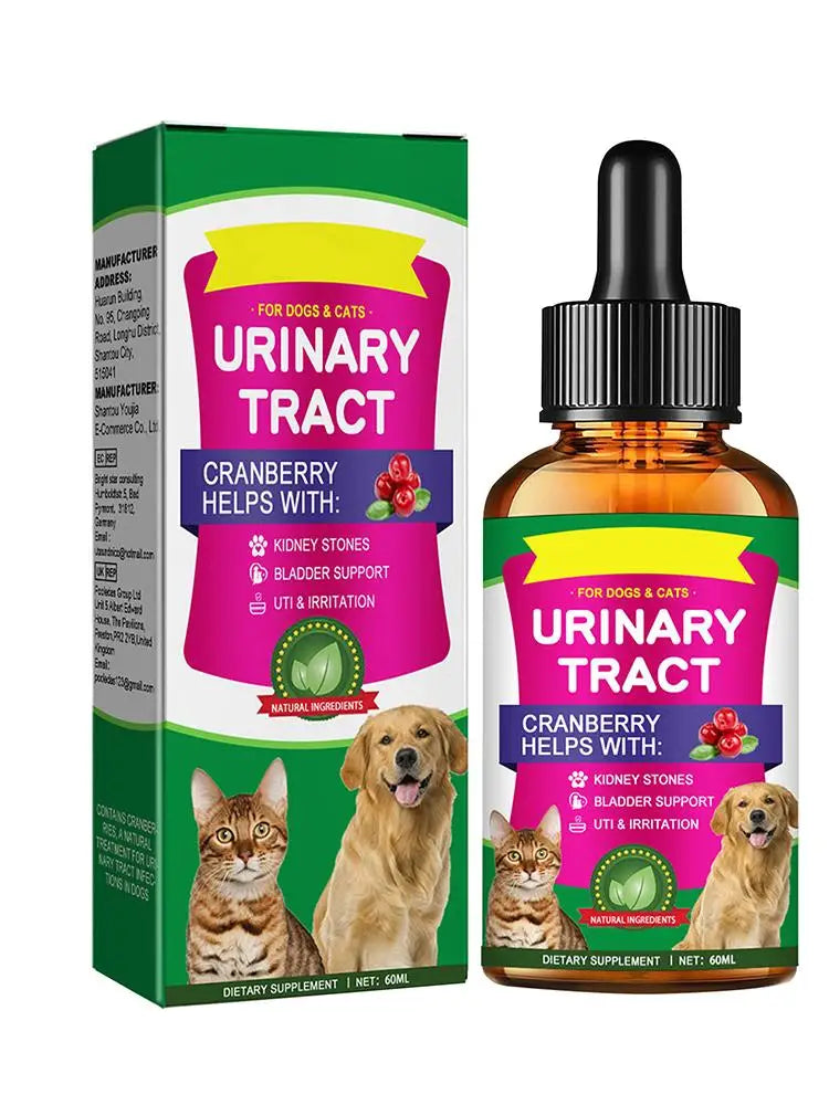Powerful Cat Bladder Drops 60ml For Urinary Tract Care Powerful Bladder Stone Remover Promote Kidney Health Pet Health Care
