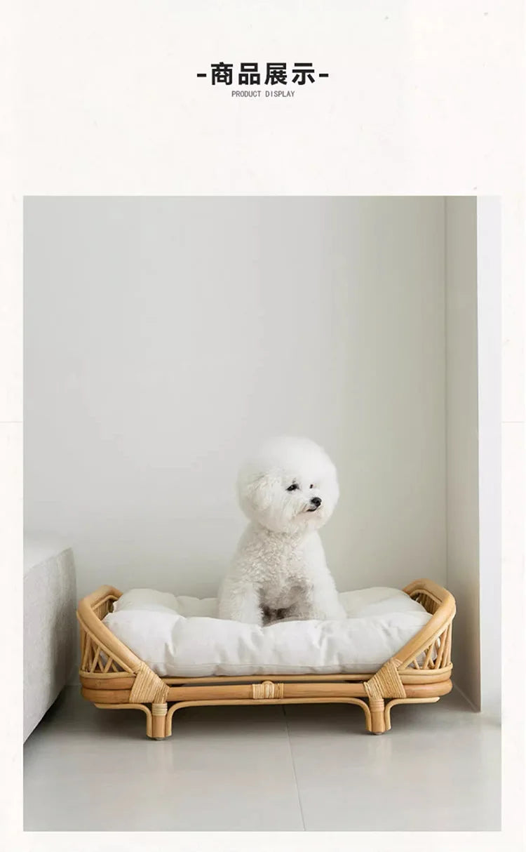 Dog bed universal cat litter pet bed rattan dog bed rattan kennels medium and small dogs winter and summer pet litter