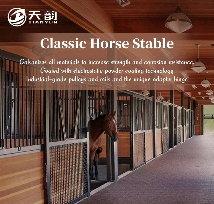 Beautiful Bamboo Horse Box Powder Coated Classic Equine Stall for Farms and Horse