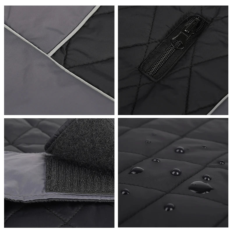 Warm Fleece Collar Dog Coat Jacket Double-Sided Winter Dog Coat Waterproof Puppy Clothing For Small Medium & Large Dogs Supplies