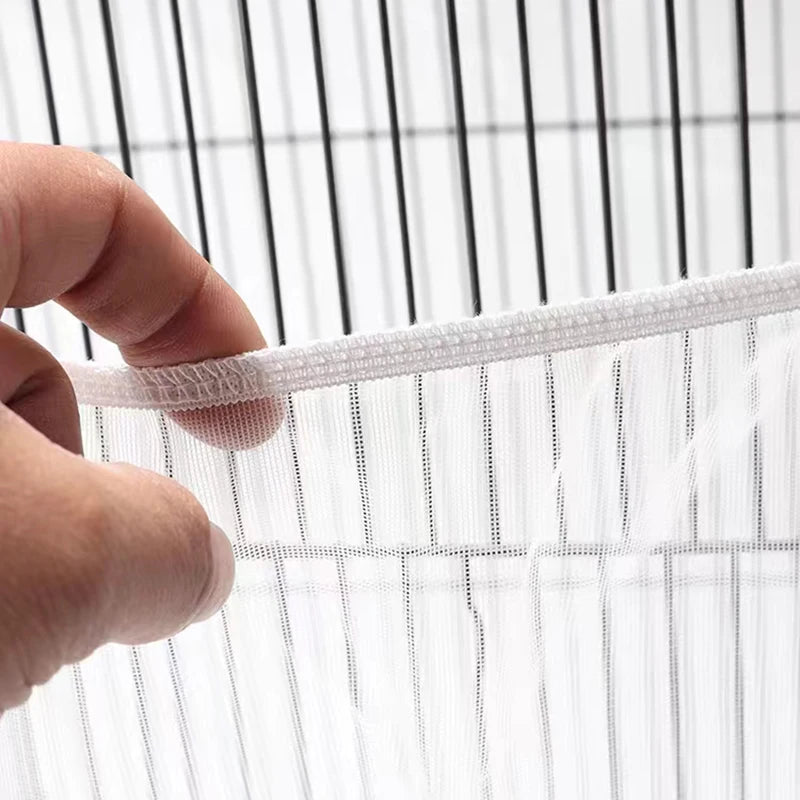 High Quality Nylon Mesh Bird Cage Cover Shell Skirt Net Easy Cleaning Seed Catcher Guard Bird Cage Accessories Parrot Bird Net