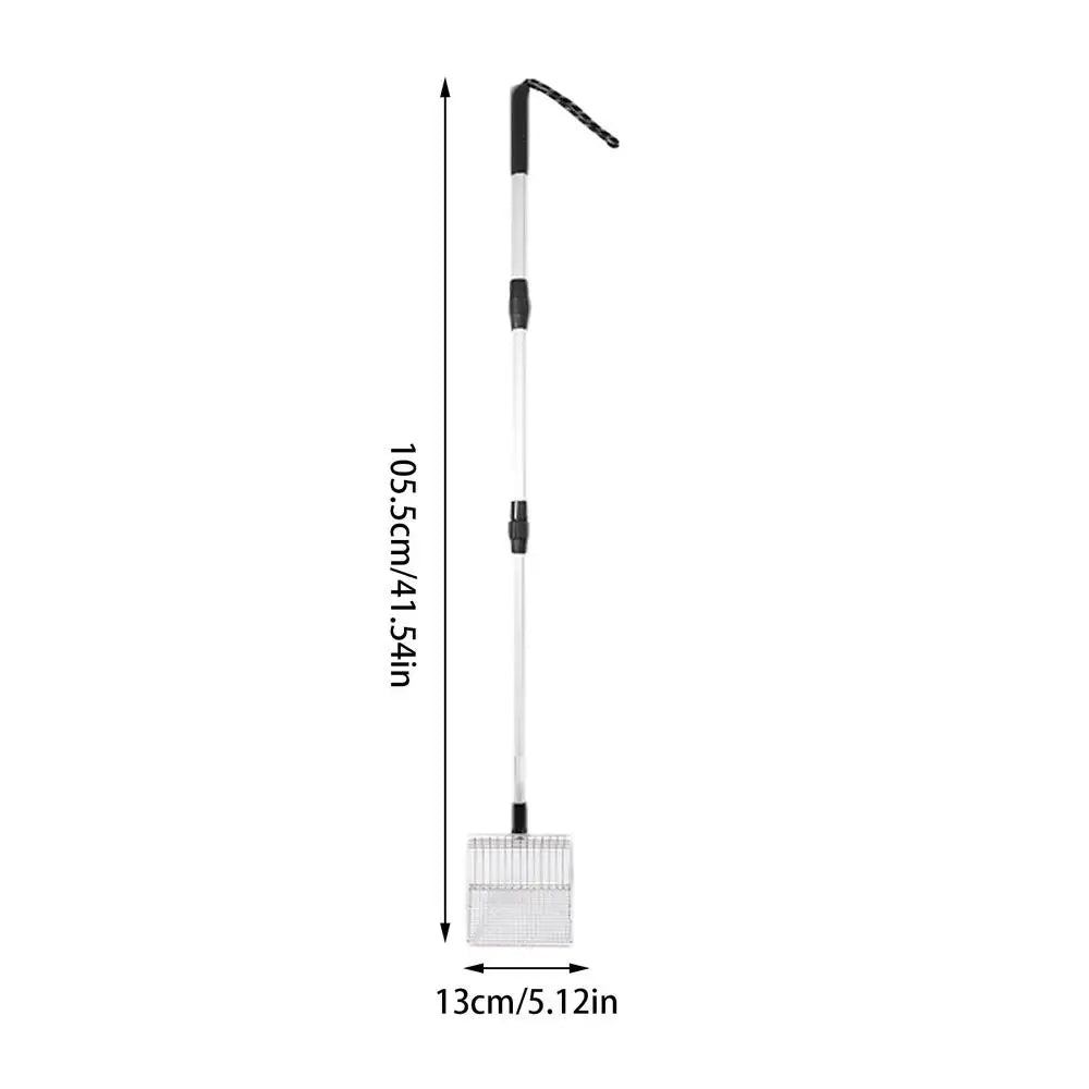 Litter Sifter Scoop Cat Litter Chicken Poop Sifter Scoop Adjustable Handle Chicken Coop Rake For Cleaning Beach Cat Litter