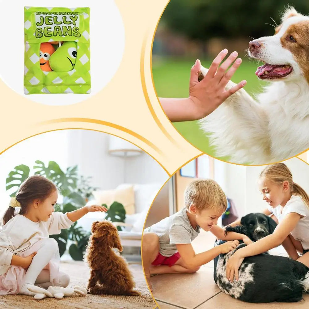 Dog Squeaky Plush Toys Pet Dog Cartoon Teething Toy Squeaky Plushies Medium to Large Dogs Reduce Boredom Interactive Toys