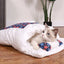 Japanese Cat Bed Winter Removable Warm Cat Sleeping Bag Deep Sleep Pet Dog Bed House Cats Nest Cushion with pillow