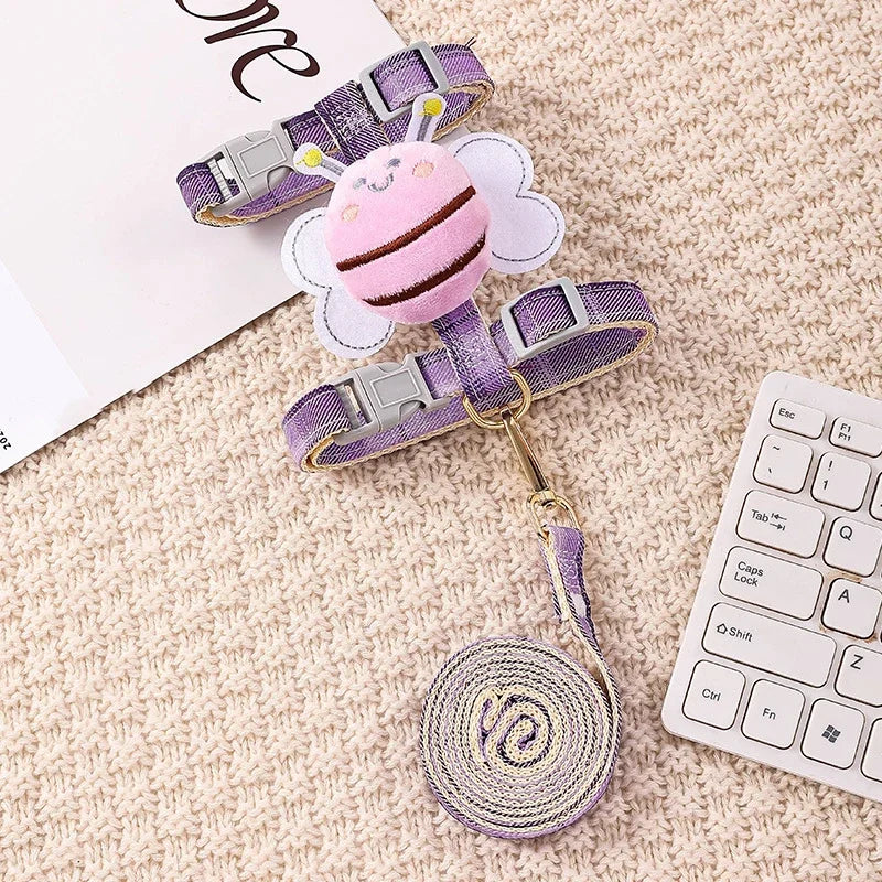 Adjustable Bunny Cat Dog Harness and Leash Set Walking Pet Harnesses for Small Animals Cats Rabbit mascotas Accessories Supplies