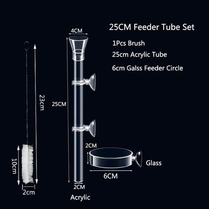 Acrylic Aquarium Feeder Tube Dish Transparent Fish Tank Shrimp Snail Shrimp Food Feeder Bowl Aquarium Feeding Accessories
