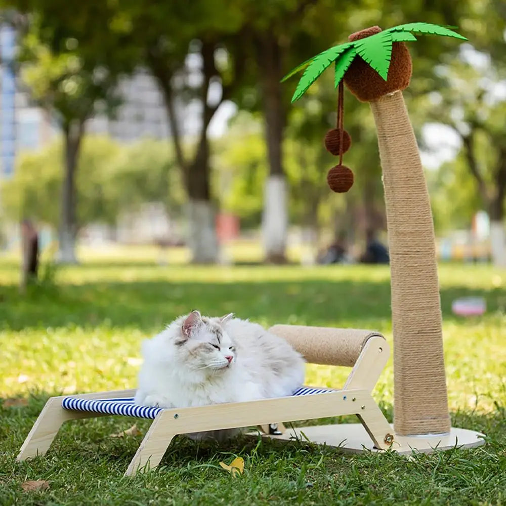 Pet Lounge Chair Portable Solid Cat Hammock Nest Beds Wooden Frame Swing Chair Multifunctional Kitten Raised Bed Cat Lounger