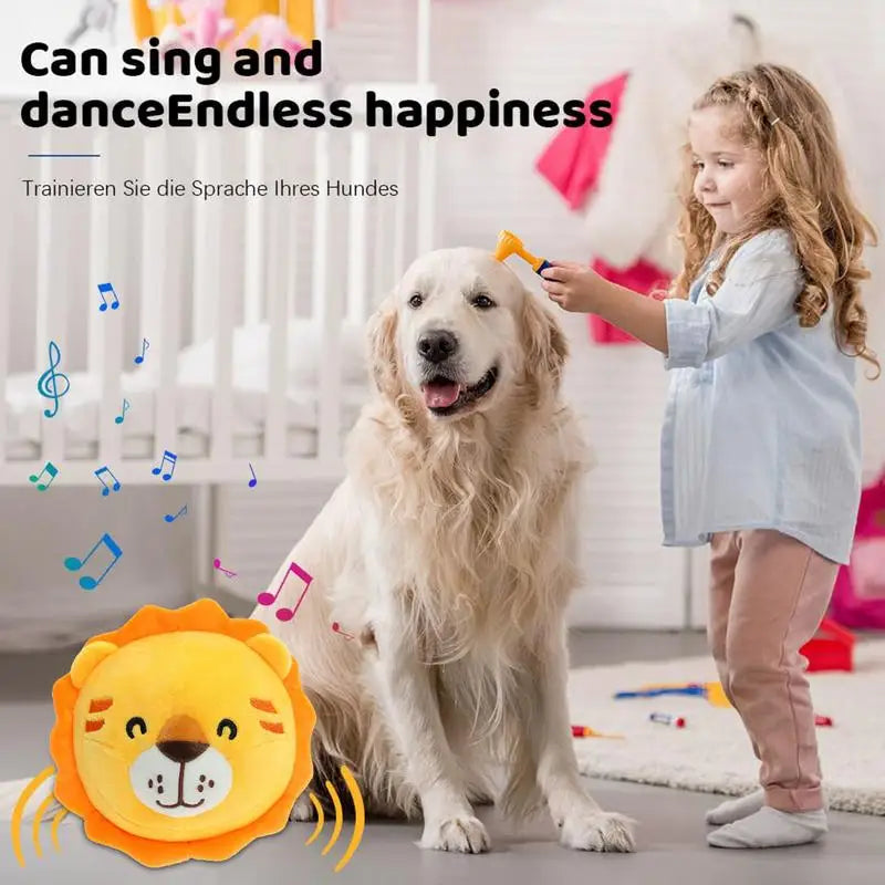 Pet Ball For Dogs Plush Bouncing Rotating Ball USB Rechargeable Dog Exercise Toys With Squeak Sound Bouncing Ball For Hall Park