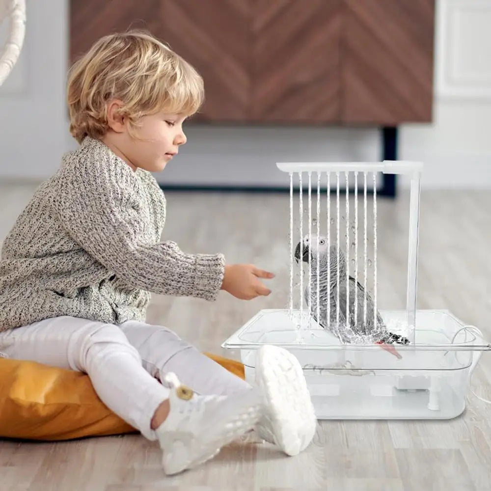 Bird Shower Box Automatic Shower Tub Multipurpose Bird Bathtub Parrot Bath Box For Pet Brids Parakeet Cleaning Supplies