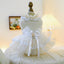 Sweet Princess Female Puppy Summer Clothes Wedding Party Dress for Dogs White Lace French Bulldog Small Medium Pet Cat Clothing