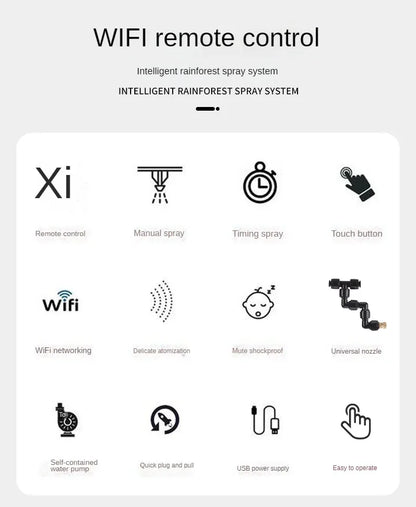 WiFi Control Intelligent Reptile Spray Humidifier Timer Automatic Mist Rainforest Timing Spray System Kit Irrigation Sprinkler