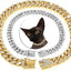 Luxury Gold Cat Necklace Jewelry Rhinestone Pet Cuban Chain Collar Kitten Doggie Wedding Prom Costume Accessories for Cats Puppy