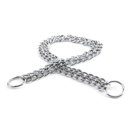 Chain Dog Training Choke Collar Adjustable Double Row Stainless Steel Chain Slip Collar Strong & Durable Dog Slip P Chain Collar