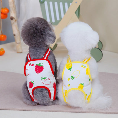 Reusable Female Dog Diapers with Adjustable Suspender for Small Medium Dogs, Washable Puppy Onesie Sanitary Physiology Panties