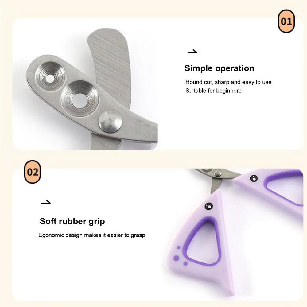 Cat Nail Trimmer Pet Nail Clippers For Small Animals Sharp & Safe Stainless-Steel Circular Cut Hole Design Grooming Tool For