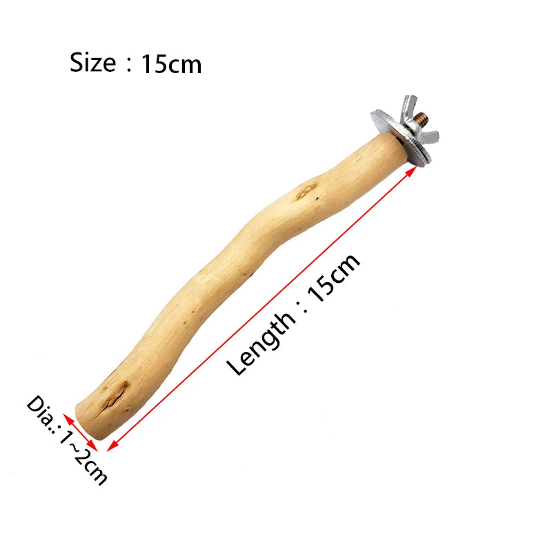 Natural Wood Pet Parrot Raw Wood Fork Tree Branch Stand Rack Squirrel Bird Hamster Branch Perches Chew Bite Toys Stick