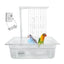 Bird Shower Box Automatic Shower Tub Multipurpose Bird Bathtub Parrot Bath Box For Pet Brids Parakeet Cleaning Supplies