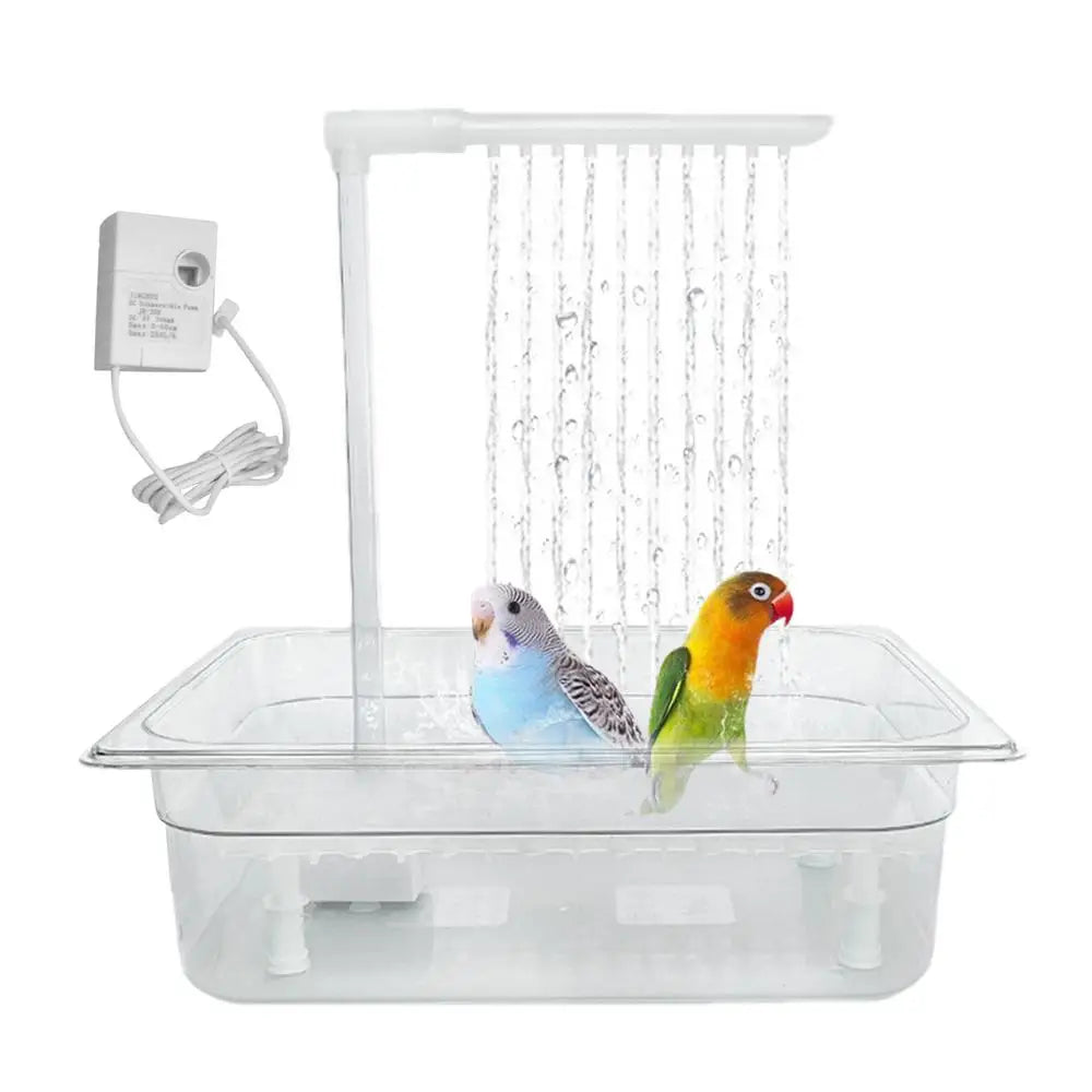 Bird Shower Box Automatic Shower Tub Multipurpose Bird Bathtub Parrot Bath Box For Pet Brids Parakeet Cleaning Supplies