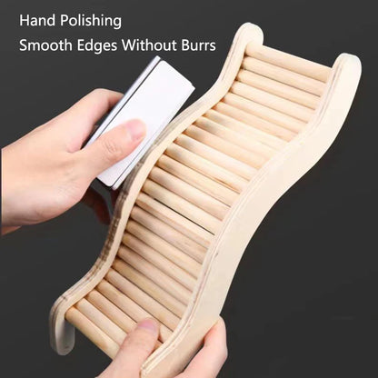 Smooth Hamster Hideaway Wooden Hamster House with Climbing Ladder Small Pet Castle Arch Bridge for Dwarf Mice Gerbils Small Pets