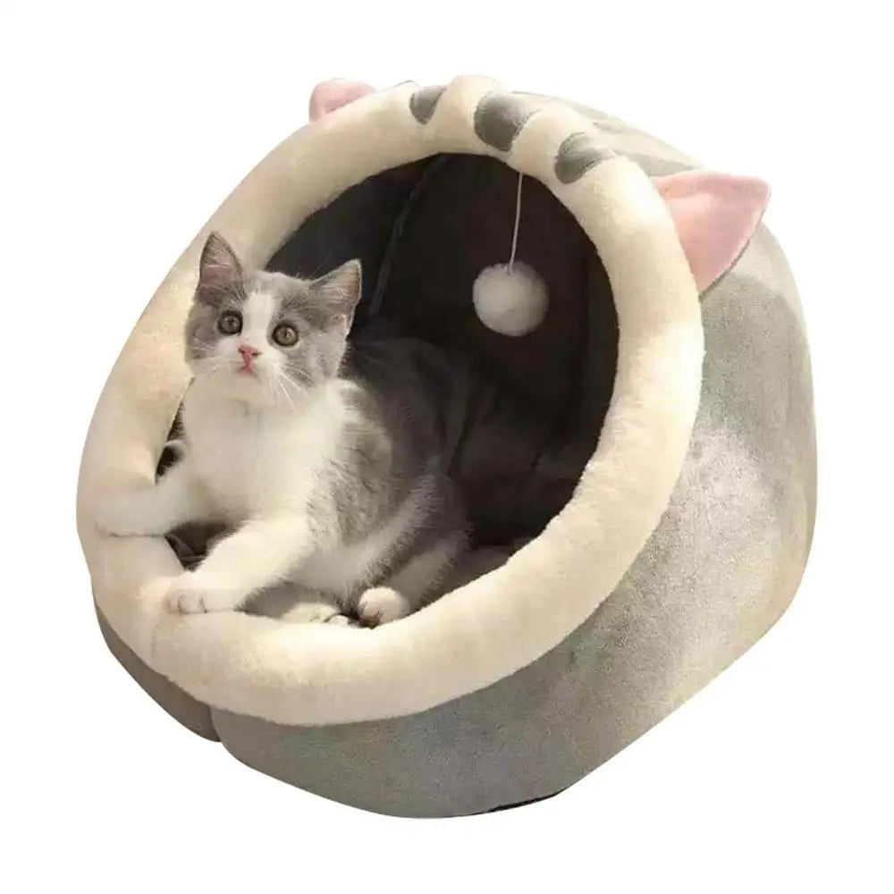 Cat Bed Warm Pet House Kitten Cave Cushion Cat House Round Cat Cushion Cat House 2 In 1 Warm Cats Basket Pet Sleep Bag