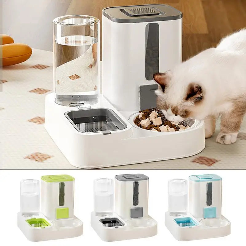 Cat Automatic Feeders Large Capacity Pet Feeding Dog Food Dispenser Reusable Kitten Puppy Water Dispenser for Home Cage
